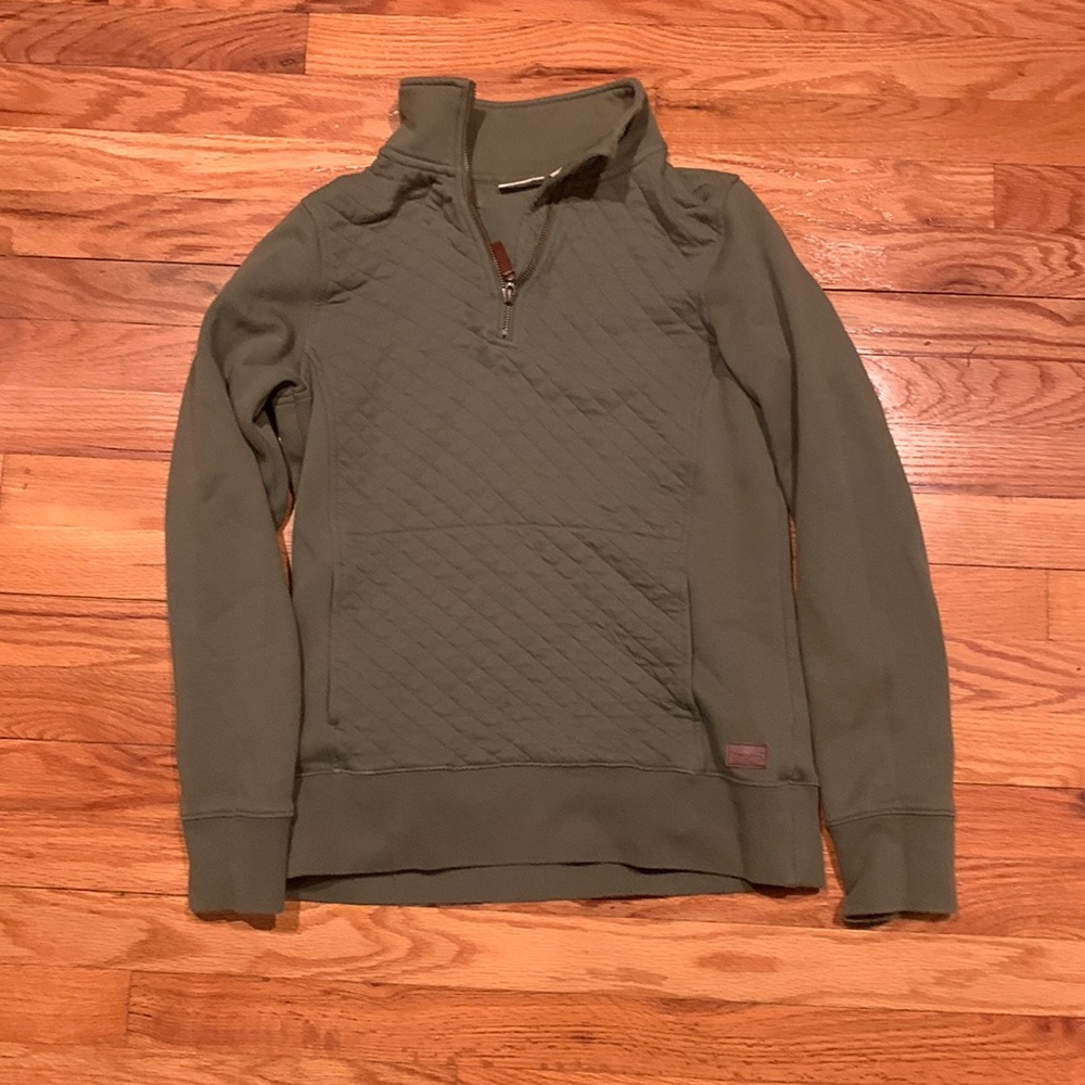 Ll bean xs army green quilted sweater